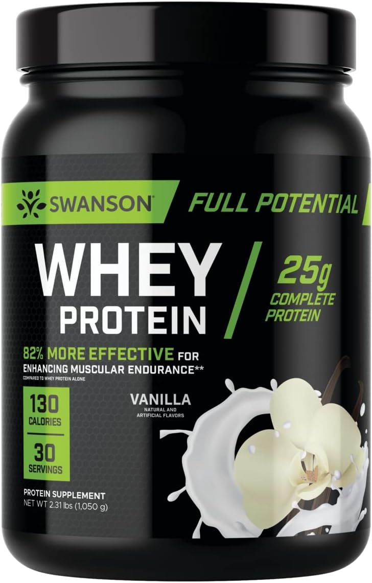 Swanson Full Potential Whey Protein - Vanilla Flavor, Protein Powder f