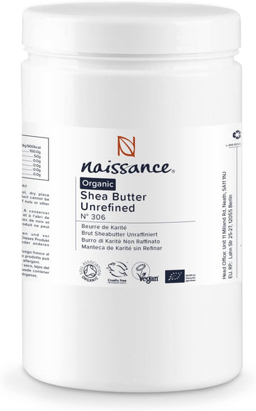 Naissance Organic Shea Butter (no. 306) 1kg - Pure, Natural, Certified Organic, Unrefined, Hand Kneaded, Vegan and Fragrance Free