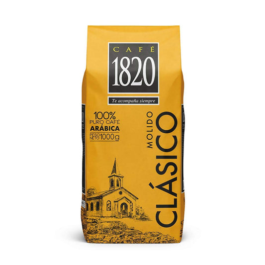 Café 1820 Classic, Premium Costa Rican Ground Coffee, 100% Arabica, Dark Roast, High Altitude Blend With Aroma & Fruity Notes, 32 Oz
