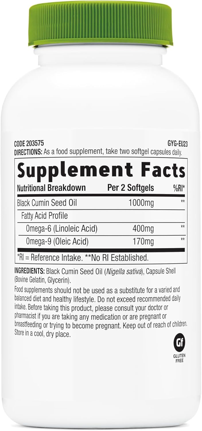 GNC SuperFoods Black Seed Oil, 90 Softgel Capsules : Health & Household