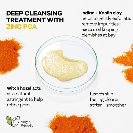 Botanical Lab Turmeric Blemish Treatment Clay Mask Packaging May Vary, White, 100 Millilitre