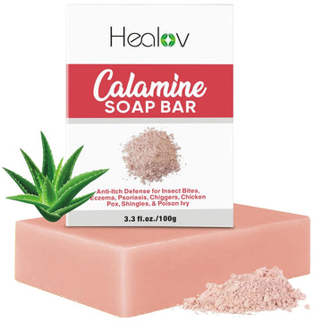 Calamine Soap Bar – Pure Natural Instant Itch Relief Wash – Calming Calamine Soap For Itchy Skin, Insect Bite, Eczema, Poison Ivy Rash, Chicken Pox – Pure Anti-Itch Defense Face And Body Wash