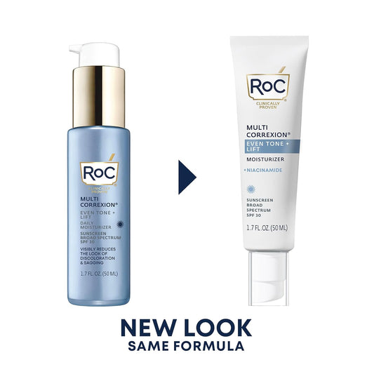 Roc Multi Correxion 5 In 1 Anti-Aging Daily Face Moisturizer With Broad Spectrum Spf 30 & Shea Butter, Skin Care Routine, (1.7 Oz) With Night Cream Packette (Packaging May Vary)