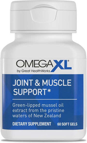 OmegaXL Joint Support Supplement, for Relief - Natural Muscle Support, Green Lipped Mussel Oil, Soft Gel Pills, Drug-Free, 60 Count