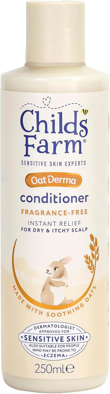 Childs Farm Oatderma Hair Conditioner, Fragrance And Tear Free, Soothing For Sensitive Skin And Scalp, Baby, Kids, 250Ml