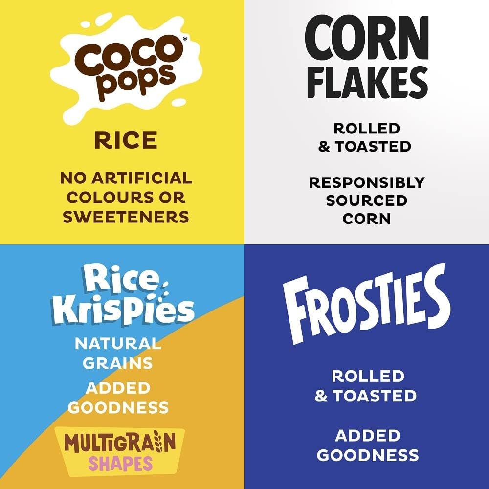 Kellogg's Breakfast Cereal Variety Pack Boxes, 196g : Amazon.co.uk: Grocery