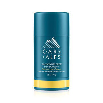 Oars + Alps Aluminum Free Deodorant for Men and Women, Dermatologist Tested and Made with Clean Ingredients, Travel Size, California Coast, 1 Pack, 2.6 Oz