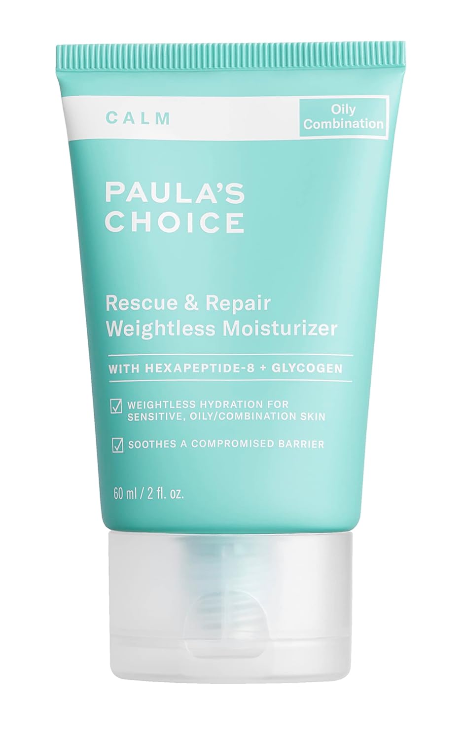 Paula'S Choice Calm Rescue & Repair Moisturizer For Sensitive, Oily + Combination Skin, Soothes Redness, Suitable For Rosacea-Prone & Eczema-Prone Skin, Fragrance-Free & Paraben-Free, 2 Fl Oz