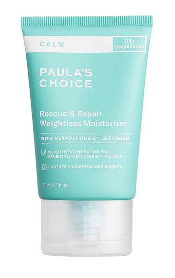 Paula'S Choice Calm Rescue & Repair Moisturizer For Sensitive, Oily + Combination Skin, Soothes Redness, Suitable For Rosacea-Prone & Eczema-Prone Skin, Fragrance-Free & Paraben-Free, 2 Fl Oz