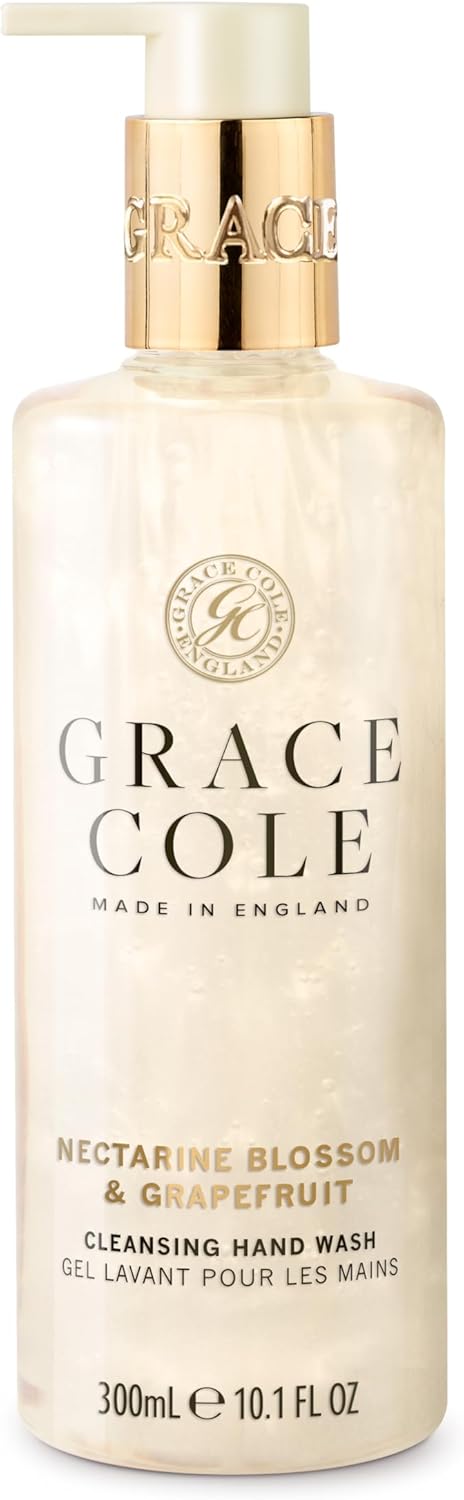 Grace Cole Nectarine Blossom And Grapefruit Hand Wash 300Ml - Essential Oils - Moisturising Liquid Soap - Vegan And Cruelty Free, No Sls Or Parabens - Made In England
