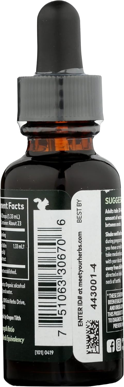 GAIA HERBS Organic Lemon Balm Extract, 1 FZ