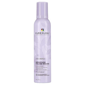 Pureology | Clean Volume Weightless Mousse | All-day Root Lift | For Fine, Color Treated Hair | Vegan