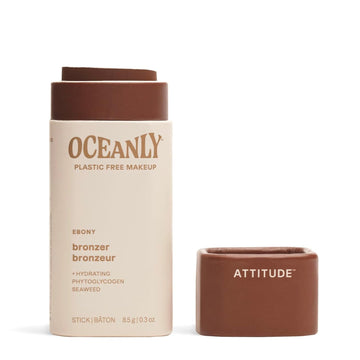 ATTITUDE Oceanly Lightweight Bronzer Stick, Titanium Dioxide-Free, EWG Verified, Plastic-Free, Vegan & Cruelty-free Makeup, Ebony, 0.3 Ounces