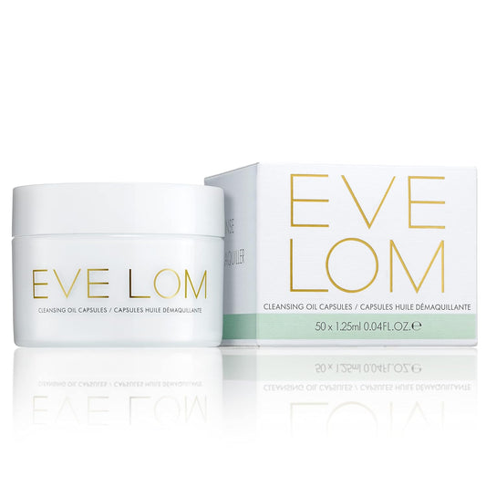 Eve Lom Cleansing Oil Capsules | Oil Based Facial Cleanser That Dissolves All Traces Of Impurities And Make-Up Including Waterproof. Hydrates The Skin For Up To 12 Hours After Use. Capsule Shell Is Fully Biodegradable