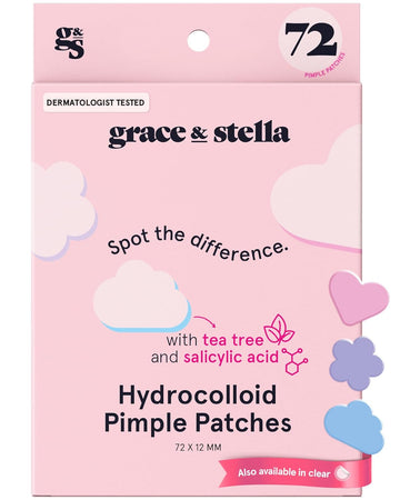 Grace & Stella Award Winning Acne Device - Pimple Patches For Face - Fsa Hsa Hydrocolloid Acne Patches - Absorbs Zits, Reduces Redness - Cute Patches Dermatologist-Tested, Vegan (Multishape, 72 Count)