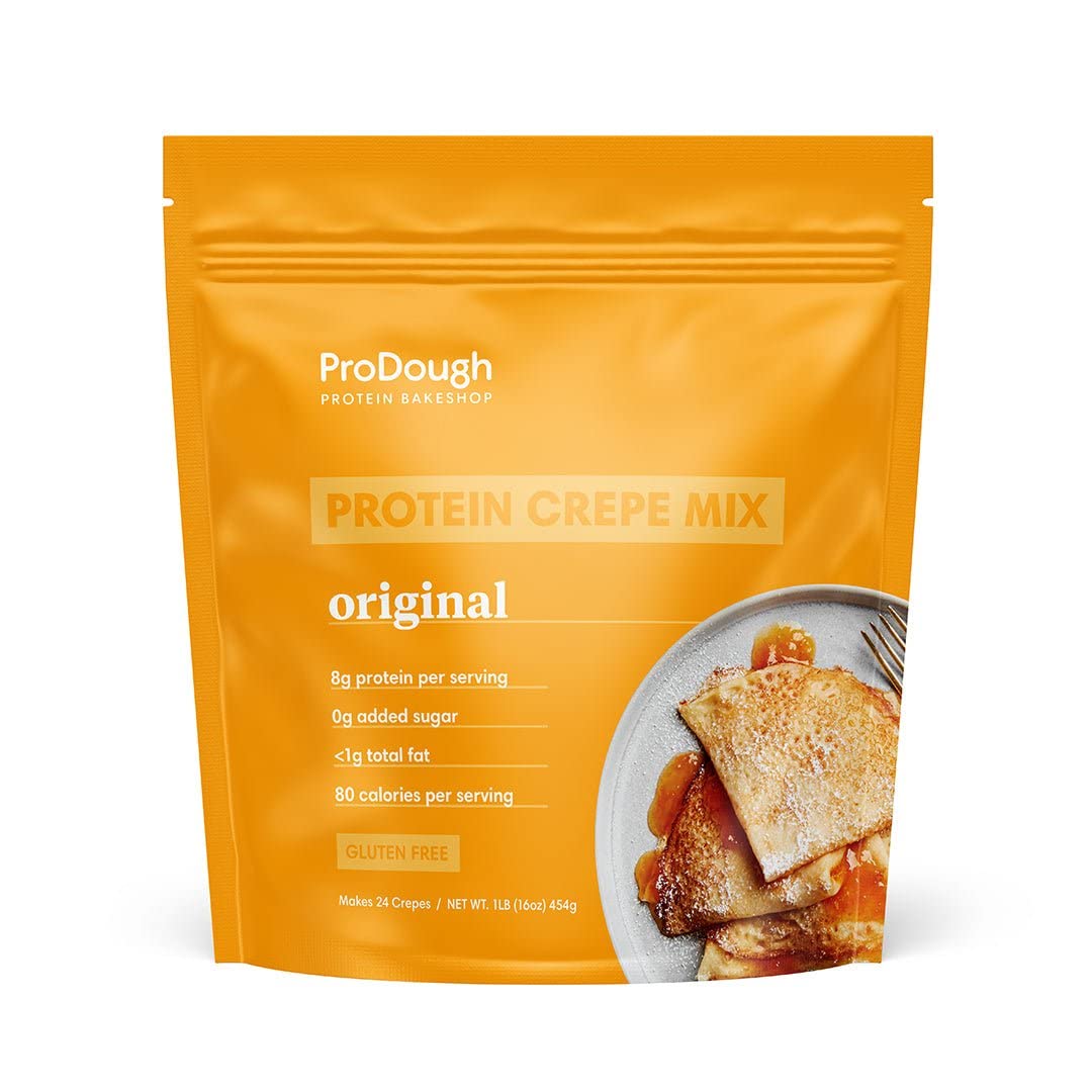 ProDough High Protein- Gluten Free French Crepe Mix, Low Carb, 8g of Protein per Serving, No Added Sugars, Keto Friendly, Makes 24 Crepes (Original)