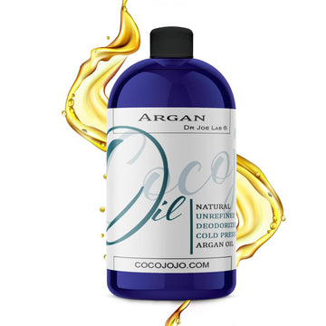 Cocojojo Argan Oil Deodorized, Argan Oil For Hair, Hair Treatment, 100% Pure Organic, Oils For Face, Unrefined Unscented Cold Pressed Extra Virgin - 16 Oz