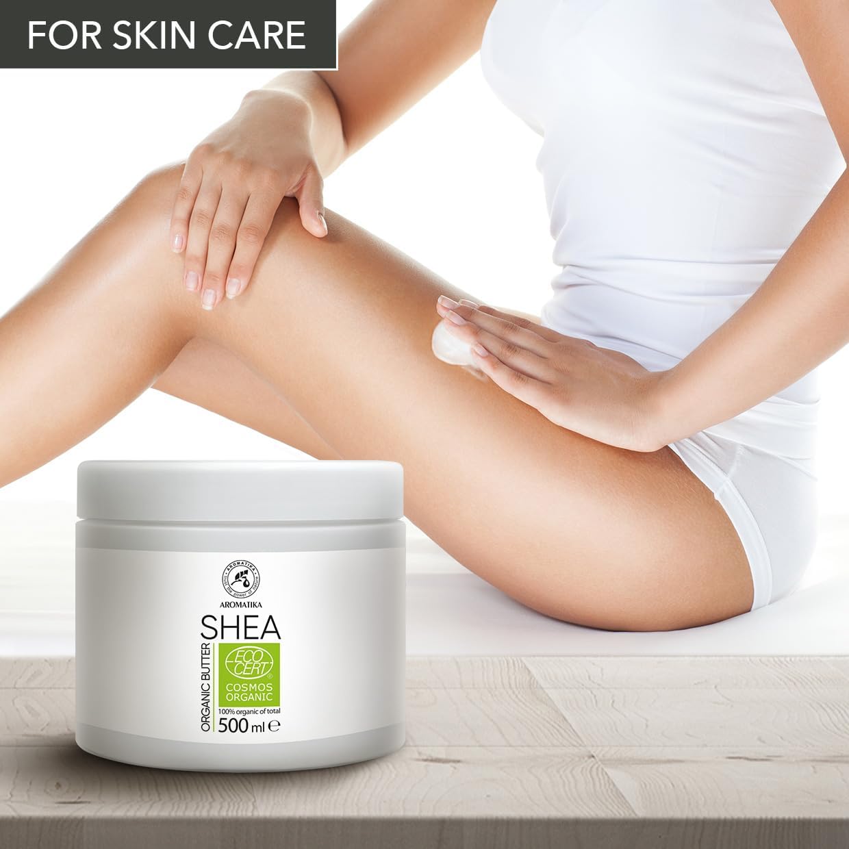Shea Butter Bio 500G - Unrefined - 100% Pure & Natural - Butyrospermum Parkii Butter - Shea Butter For Beauty Care - Moisturiser For Hair - Skin - Lips - Face - Body - Good For Beauty - Massage