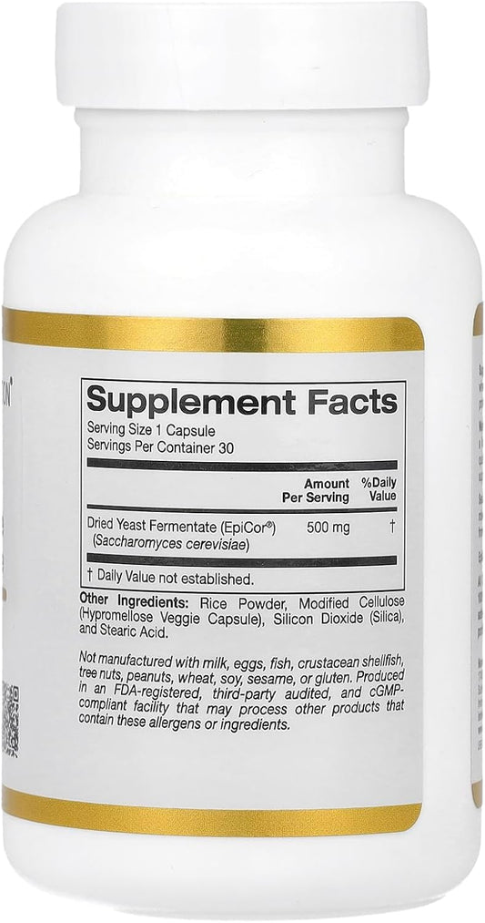 California Gold Nutrition Epicor®, Dried Yeast Fermentate, 500 Mg, 30 Veggie Capsules