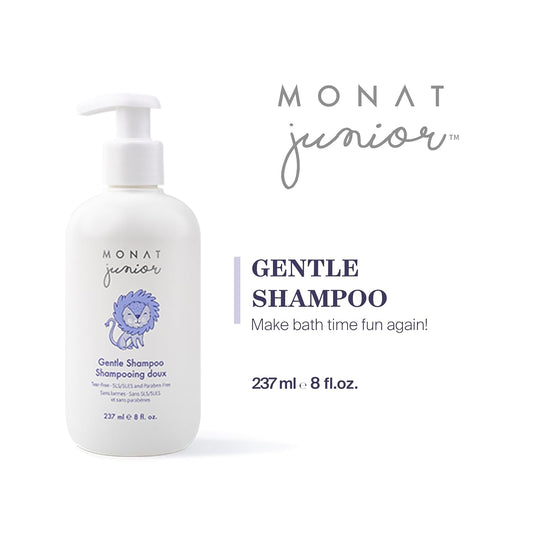 MONAT Junior™ Gentle Shampoo - A safe, Gentle and Non-irritating Hair Shampoo for children. All Natural Tear-free, Sulfate & Paraben-free - Net Wt. 237 ml / 8 fl. oz
