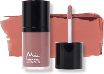 Mii Cosmetics Cheek Veil Liquid Blush | Weightless Liquid Blusher For Cheeks | Brightens With A Natural, Healthy Glow | Buildable & Blendable Makeup Blush | Nude Rose | Splendour | 7Ml