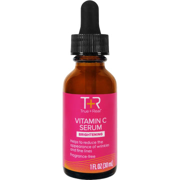 True+Real Vitamin C Serum For Face, Neck, Eyes – Premium Anti-Aging Serum, Reduce Wrinkles, Fine Lines, Dark Spots, Hydrating And Brightening, 10% Phas - 1 Fl Oz