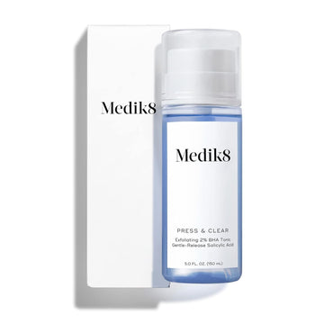 Medik8 Press And Clear - Clarifying Daily Facial Exfoliant - Exfoliating Bha Toner - Gentle-Release Salicylic Acid - Fast Action On Blemishes - 5 Oz