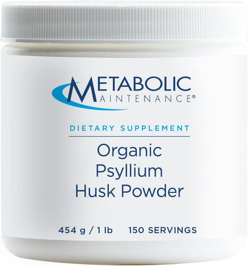 Metabolic Maintenance Organic Psyllium Husk Powder - Soluble Fiber for Digestion + Regularity Support (1 Pound, 150 Servings)