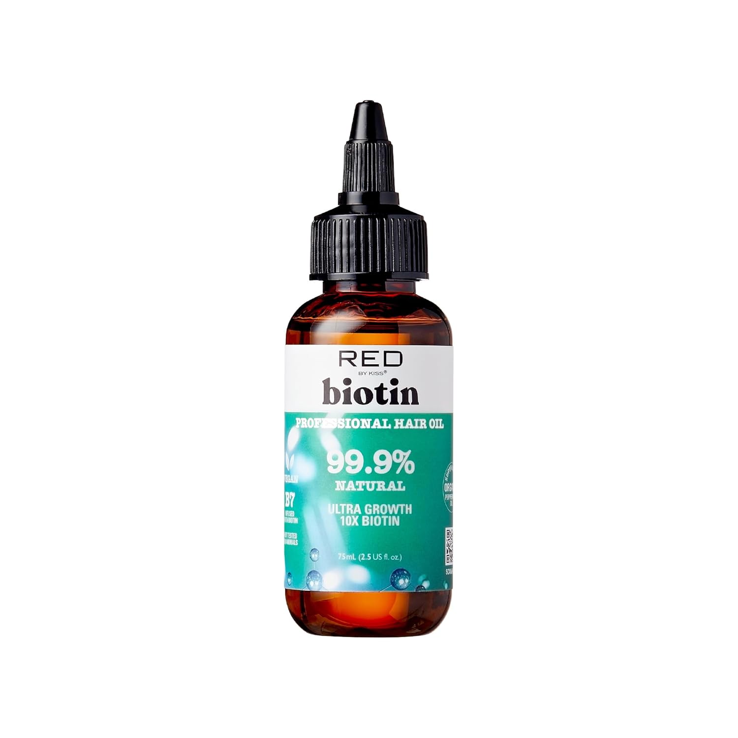 Red By Kiss Professional 99.9% Natural Hair Oil, Organic Vegan Oil Blend For Cooling & Refresh Hair, Dry & Itchy Scalp Relief Biotin Infused, Add Shine & Smooth Hair (Tea Tree & Mint, 2.5 Fl Oz)