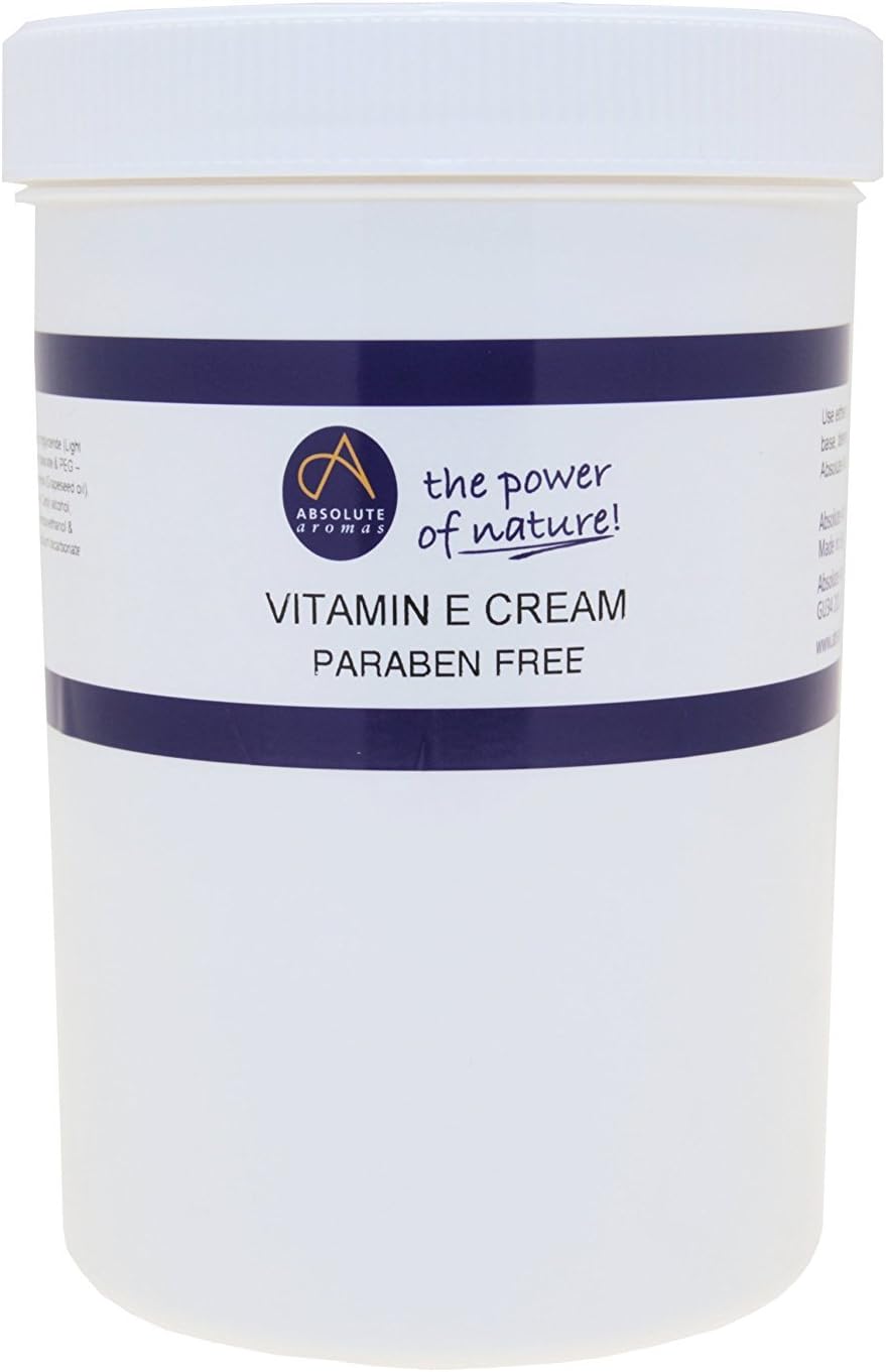 Absolute Aromas Vitamin E Cream 1Kg - Unscented Base Cream, Free From Parabens And Sulphates – Moisturising Cream For Face, Body And Scars (1Kg)