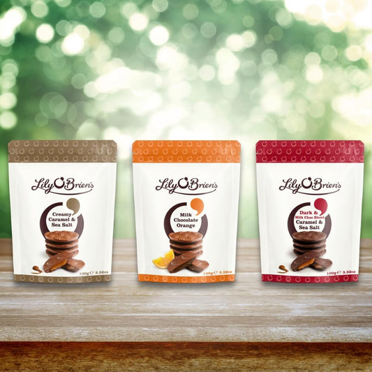 Lily O'Brien's Creamy Caramel and Sea Salt Share Bag 100g - Smooth and creamy caramel centre infused with a touch of sea salt - Premium share bag, ideal for hampers, snack, treat, sharing occasion. : Amazon.co.uk: Grocery