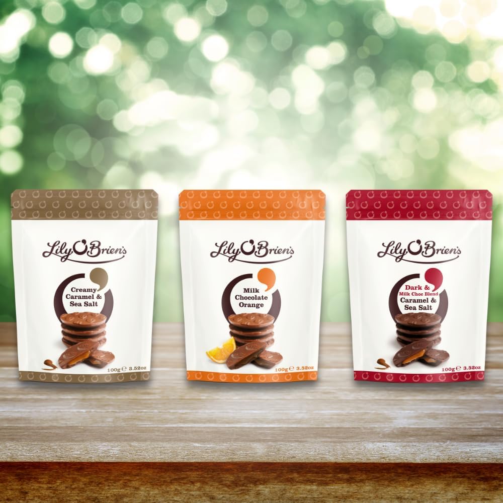 Lily O'Brien's Milk Chocolate Orange Share bag 100g - Vibrant & zesty this super choc is full of life- Premium share bag, ideal for hampers, snack, treat, sharing occasion. : Amazon.co.uk: Grocery
