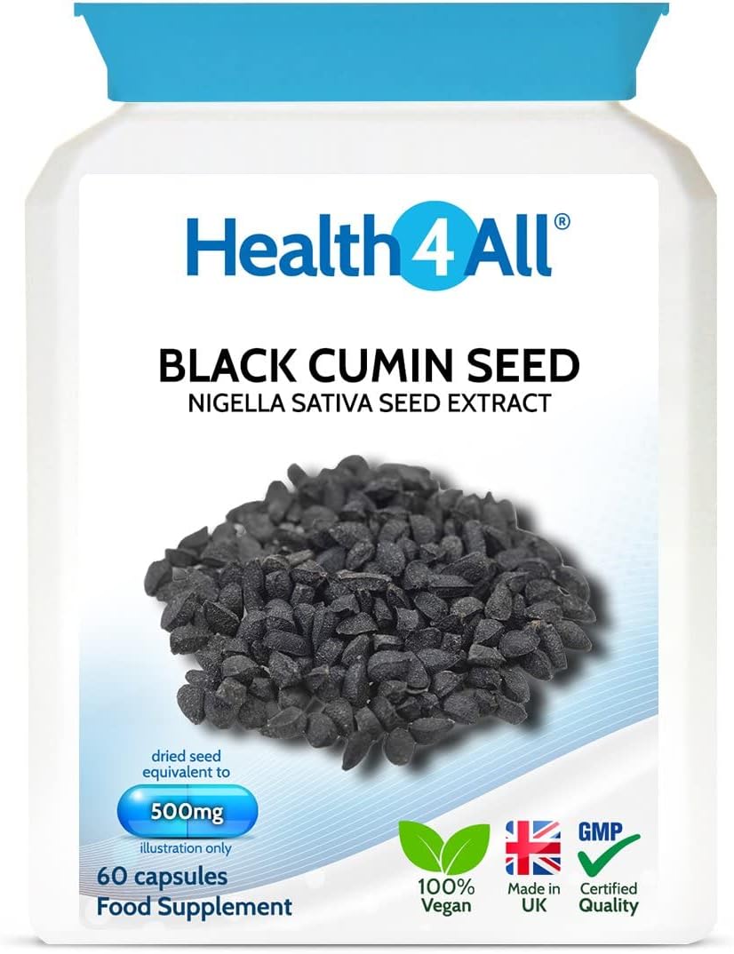 Health4All Black Cumin Seed 500Mg 60 Capsules, Vegan Nigella Sativa Extract, Immune Support Supplement Capsules (Not Tablets Nor Oil), Natual Thymoquinone From Black Seed | Made In Uk