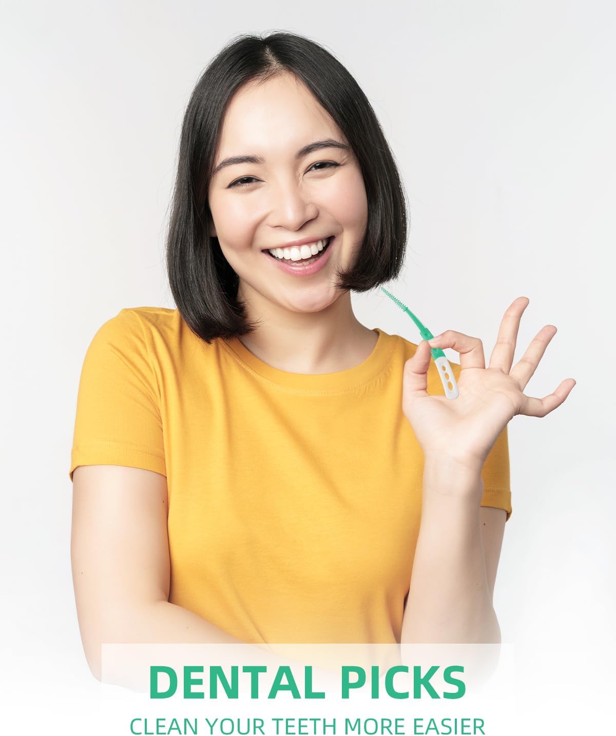 Yeersuo Silicone Interdental Brushes 84 Pcs, Braces Brush Disposable Toothpick, Silicone Dental Brushes Tooth Flossing Picks, Dental Picks For Braces Teeth Cleaning, Green Colours
