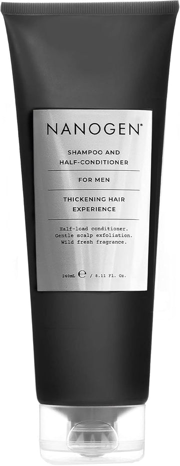 Nanogen Thickening Shampoo And Half Conditioner For Men 240Ml - Sensitive, Deep Cleansing With Salicylic Acid And Hair Growth Ingredients To Encourage Hair Growth. Can Use With Minoxidil Treatment