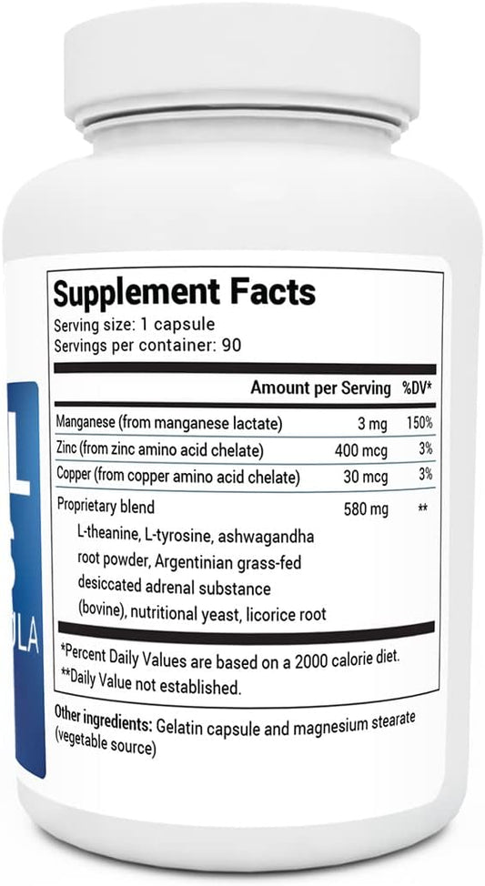 Dr. Berg’s Adrenal Stress Advanced Formula - Adrenal Support Supplements for Stress, Mood and Energy Support - Adrenal Fatigue Supplements - Cortisol Manager with Ashwagandha - 90 Capsules