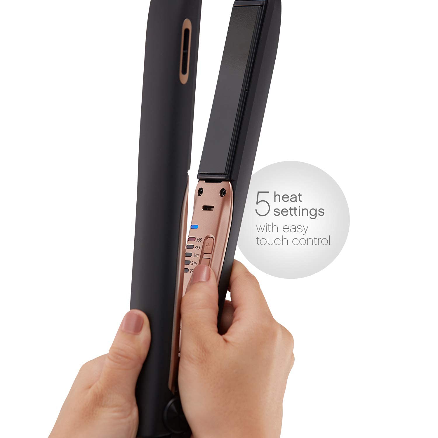 Panasonic nanoe Flat Iron for Healthy, Shiny Hair, Hair Styling Iron with Ceramic Plates and Intuitive Heat Technology, for Straightening, Smoothing and Curling - EH-HS99-K (Black/Rose Gold) : Beauty & Personal Care