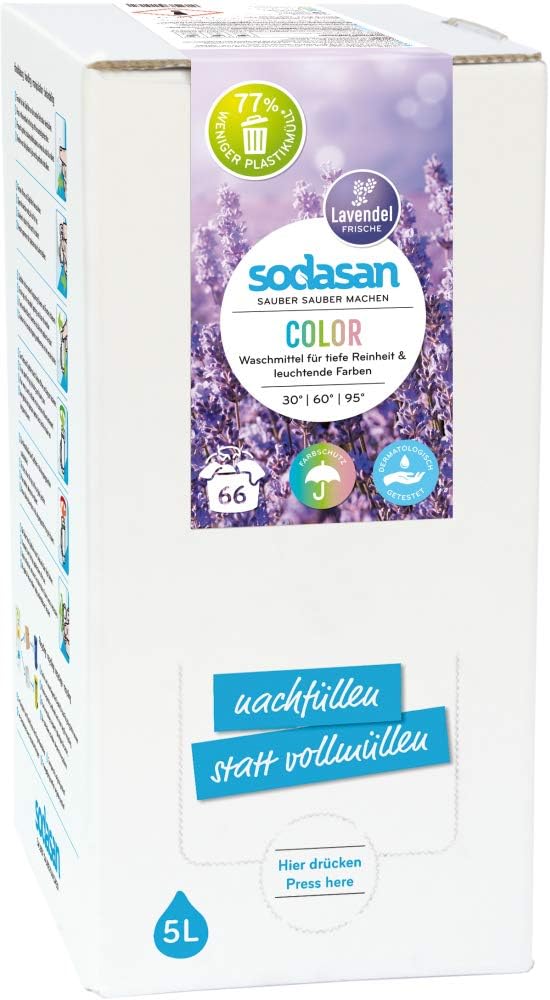 Sodasan Organic Colour Lavender Detergent 5L Bib (6 X 5 L)