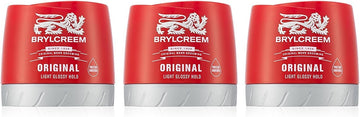 2x Brylcreem ORIGINAL LIGHT GLOSSY HOLD Mens Hair Styling Cream RED TUB 150ml