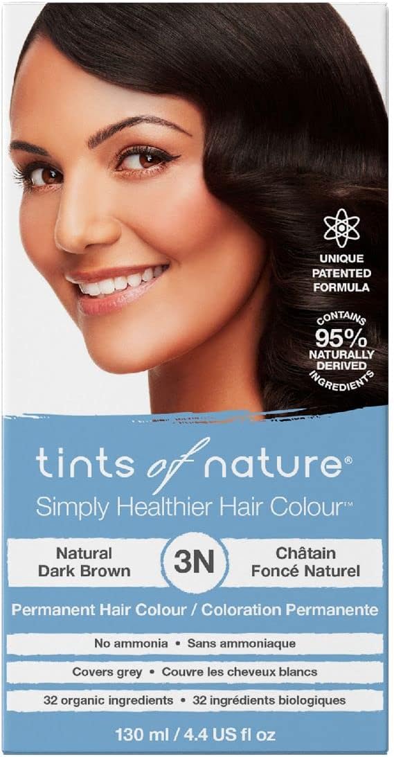 Tints Of Nature 3N Natural Dark Brown Permanent Hair Dye, Nourishes Hair And Covers Greys, Ammonia-Free, 130Ml