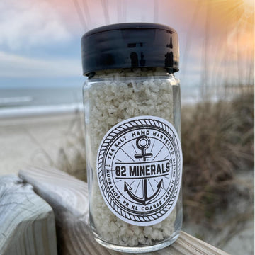 82 Minerals Sea Salt - French Celtic Style (4 oz Glass Spice Jar with Shaker Lid)