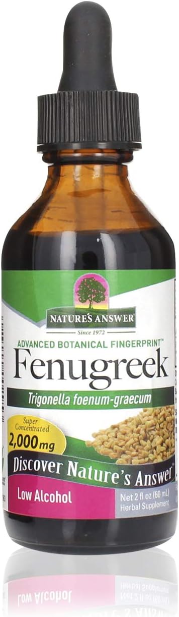 Nature'S Answer Fenugreek Seed With Organic Low Alcohol, 2- S | Female Reproductive Support | Aid For Mothers | Lactation Support | Natural Menopause Aid