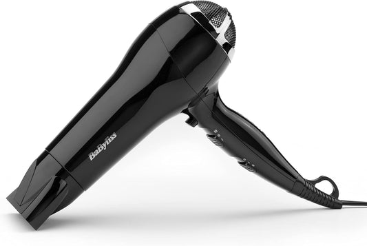 Babyliss Power Smooth Hair Dryer - Powerful And Lightweight, 2400W Fast Drying, Ionic For Frizz-Control, 3 Heat & 2 Speed Settings Plus Cool Shot, Black, 5736Cu