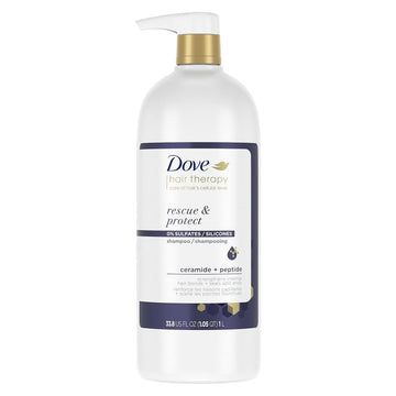 Dove Rescue And Protect Shampoo, 33.8 Fl Oz - Sulfate Free Shampoo For Damaged Hair, Strengthens Hair, Seals Split Ends, Nourishes For Soft, Smooth, Healthy-Looking Hair