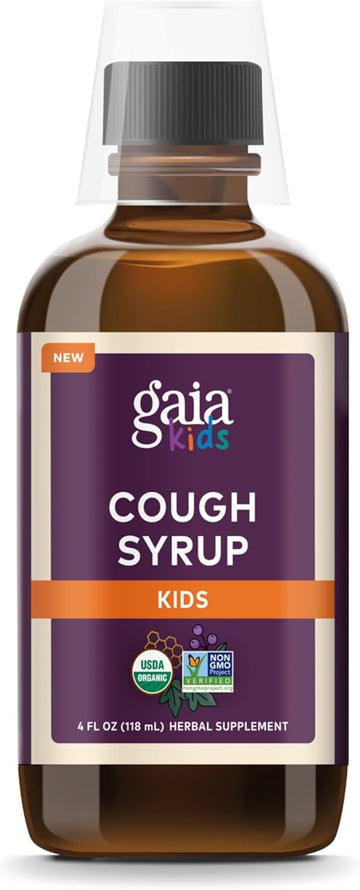 Gaia Herbs Gaia Kids Cough Syrup - Soothes Occasional Dry Coughs - with Honey, Ivy Leaf, Black Elderberry - for Kids Ages 2+ - 4