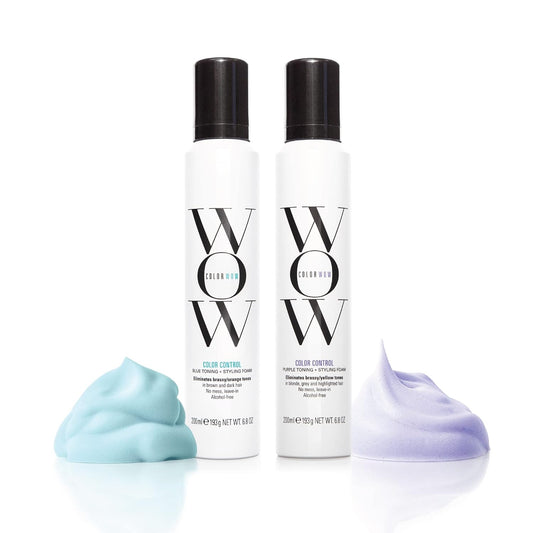 COLOR WOW Color Control + Toning Foam – Mess-free way to get rid of brass instantly; Alcohol free tinted leave in toning foam; crunch free styling