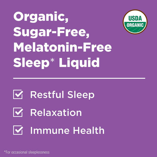 Hyland'S Kids - Melatonin-Free Organic Sleep Calm + Immunity Liquid, Sugar-Free, Promotes Sleep & Supports Immune Health, Ages 2+, Grape Flavor, 4 Fl. Oz