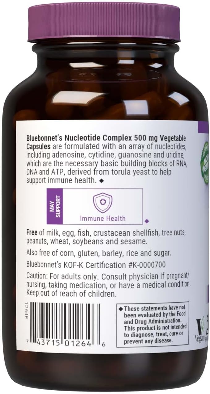 Bluebonnet Nucleotide Complex Supplement, 60 Count, White : Health & Household