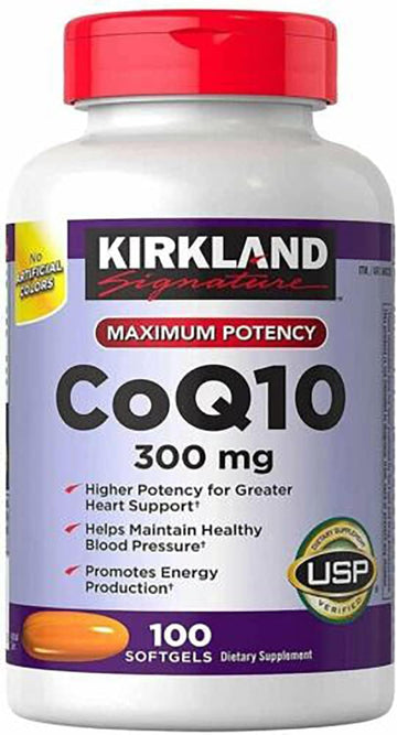 Kirkland-Signature Coq10 300Mg,100 Softgels-Helps Maintain Healthy Blood Pressure And Promotes Energy Production,100 Count (Pack Of 1)