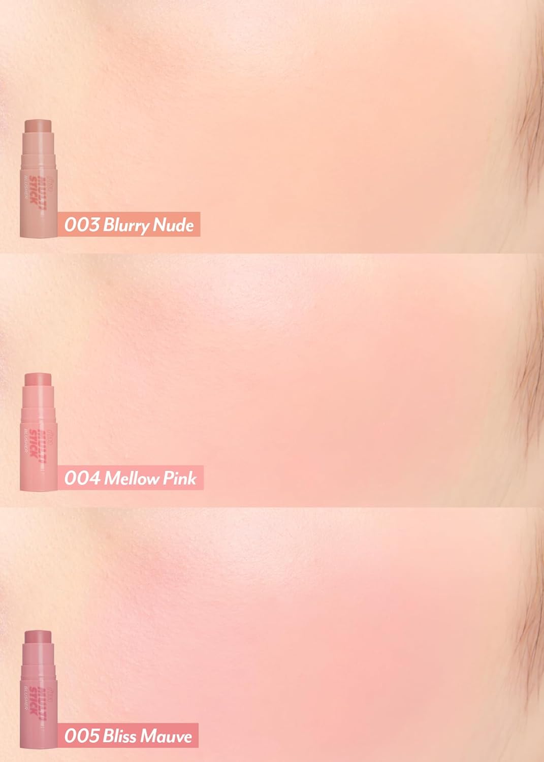 I'M Meme I'M Multi Stick | Blusher Stick For Face | Easy Blending Matte Finish Formula Suitable For Beginners, Valentine Day Gift | Blusher 004 Mellow Pink